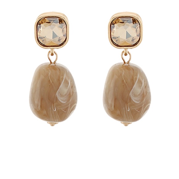 Marble Stone Dangle Earrings - Picture 1 of 2